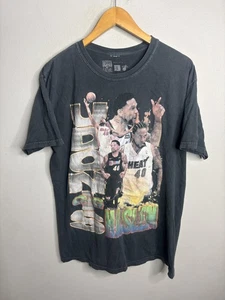 Miami Heat Shirt Mens Large Black NBA Basketball Udonis Haslem Tee Washed - Picture 1 of 5