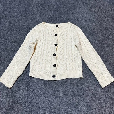 Suéter Peek Jóvenes Niñas XXL Beige Algodón Tejido con Cable Cárdigan Abotonado Foto 1 de 4
