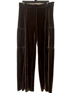 Pantalones de pierna ancha de terciopelo Veletta Soft Surroundings talla M negros Lagenlook nuevos con etiquetas - Imagen 1 de 9
