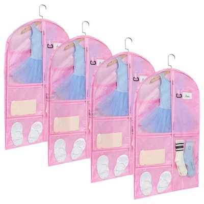 Clear PVC Dance Costume Bags (4 Pack), 40 Inch Garment Bag for Dance Competit... - Image 1 of 4