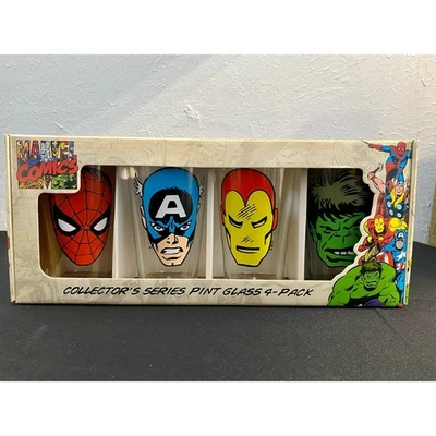 Paquete de 4 vasos de pinta serie coleccionista Marvel Comics con caja, ICUP Foto 1 de 4