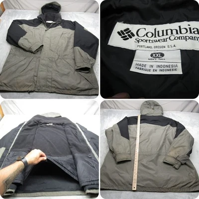 Columbia Jacket Mens XXL Tall Green Waterproof Removable Liner Full Zip 3in1 - Image 1 of 4
