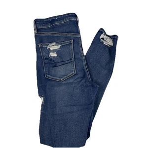 American Eagle High Rise Distressed zerrissene Jeans blau Damengröße 12 " - Bild 1 von 24