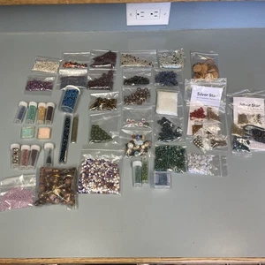 Awesome Jewelry Making Beads Glass+ Strands Loose Bead Lot - Picture 1 of 12