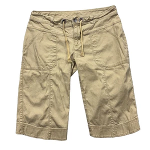North Face Shorts womens 10 Khaki Tan Hiking Climbing Outdoor Cotton Drawstring - Picture 1 of 11