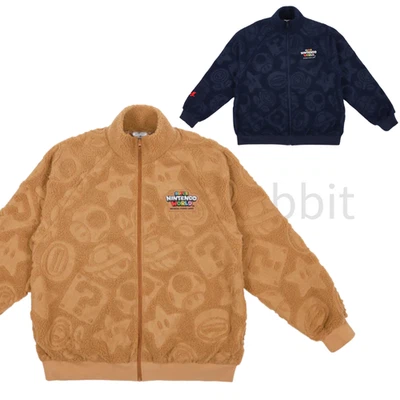 Jaqueta Boa Unissex Super Nintendo World Camelo Preto Universal Studios Japão Nova Com Etiqueta - Imagem 1 de 4