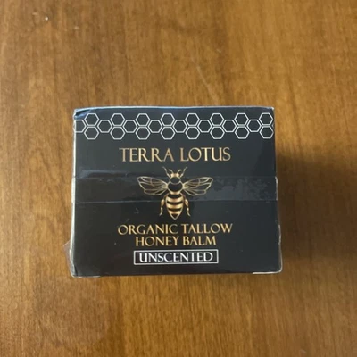 Bálsamo de sebo de res orgánico Terra Lotus con miel - cítricos, 2 oz, sellado a mano Foto 1 de 4