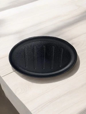 3 Pc Fajita Cast Iron Steak Plate Oval Hot Sizzler Serving Grill Platter 25x18cm - Image 1 of 4