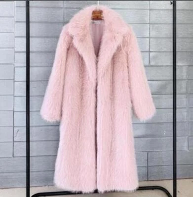 Chaqueta de piel sintética con solapa para mujer Occidente suelta abrigo de longitud media abrigo cálido calce ajustado Foto 1 de 4