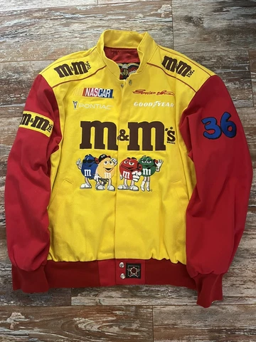JH Design Nascar M&M Ernie Irvan Racing Jacket - Men’s: XL -Yellow / Black / Red Cover