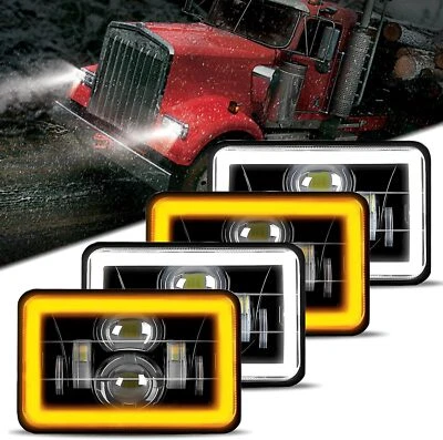 4X DOT 4x6'' LED Headlights for Kenworth T800 T400 T600 W900B Classic 120/132 HK - Image 1 of 4