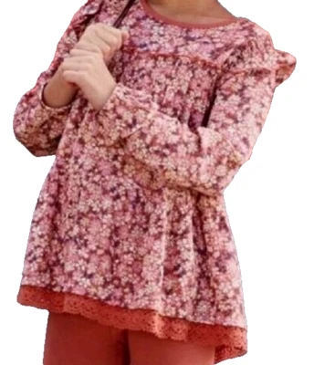 Matilda Jane Girls Alma Ditsy Floral Top Size 8 - Image 1 of 2