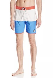 New Drift the 7 Seas Mens Board Shorts Swim Trunks Retro Color Block Sz 36 NWT - Picture 1 of 7