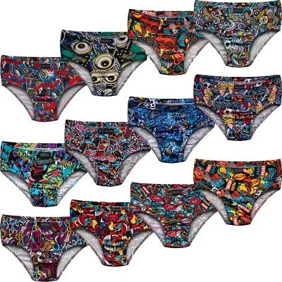 PESAIL 8er Pack Jungen Slips verschiede Modelle Gr. 110 bis 176 aus Baumwolle und Modal