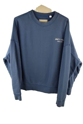 JAck Wills Womans Logo Crewneck Cotton Sweatshirt Pullover Size 14 Blue - Image 1 of 4