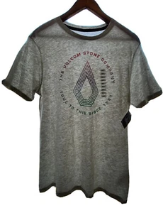 NWT Volcom Men's S T-Shirt Gray Tee Organic Cotton Horizon Short Sleeve - Picture 1 of 4