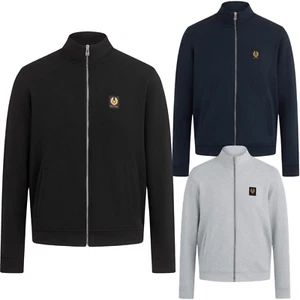 Belstaff Mens Designer Full Zip through Sweatshirt Collar Winter Warm Patch Logo - Picture 1 of 20