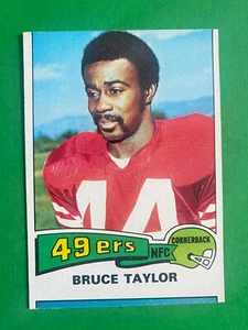BRUCE TAYLOR - SAN FRANCISCO 49ERS - 1975 TOPPS #418 MISCUT CARD - Picture 1 of 2