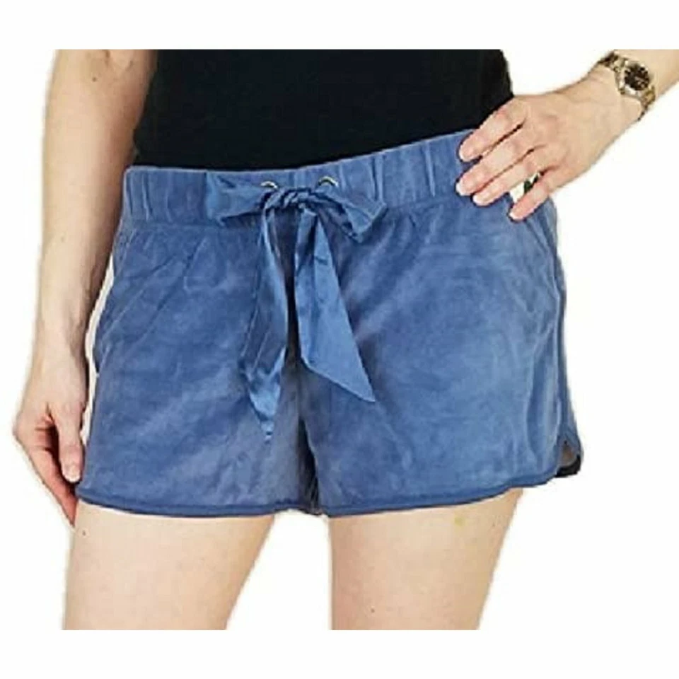 GREEN TEA MUJER TERCIOPELO SALÓN SHORTS CON BOLSILLOS~DENIM AZUL SELECCIONAR TALLA NUEVO   Foto 1 de 4