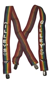 Rare Gilleys Pasadena Vintage Rainbow Suspenders - Picture 1 of 5