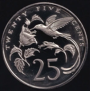 Jamaica 1978 Twenty Five Cents 25c (Streamer-tailed hummingbird) - Proof - Picture 1 of 3