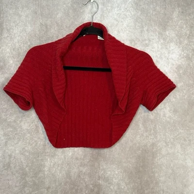 Autumn Cashmere Cropped Knit Shrug Womens XS Cranberry Knit - Image 1 of 4