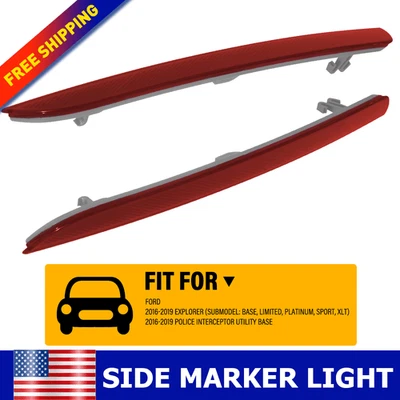 Par de reflectores de parachoques trasero izquierdo y derecho para Ford Explorer 2016 2017 2018 2019 Foto 1 de 4