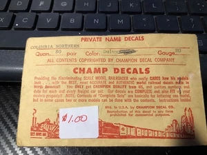 Champ Decals 80 HO Scale Columbia Northern Decal Set HH - Picture 1 of 1