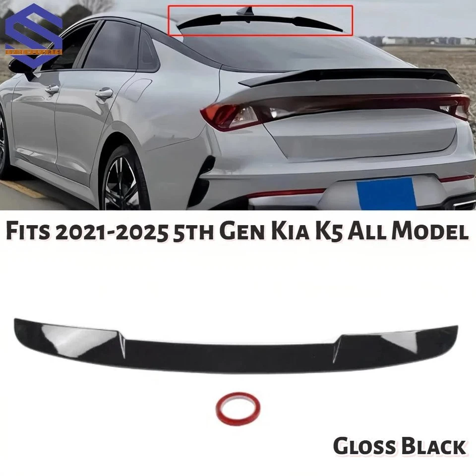 Alerón de techo ventana trasera estilo M negro brillante Fit 2021-2025 Kia K5 LX LXS EX GT Foto 1 de 4