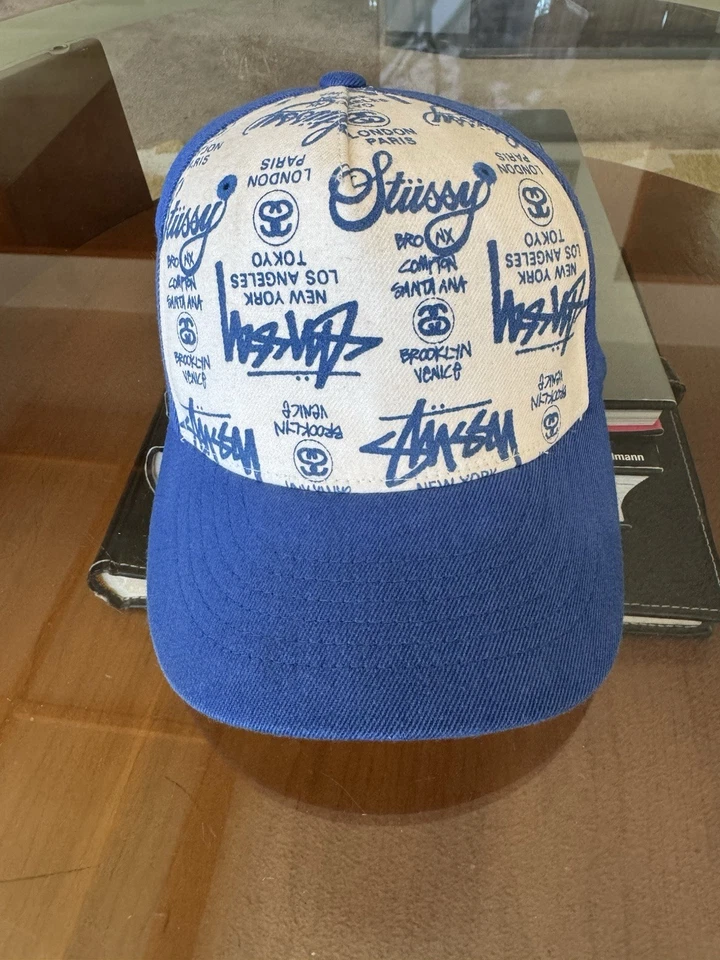 Gorra ajustada Stussy World Tour de colección talla grande coleccionistas rara década de 1990 Y2K  Foto 1 de 4