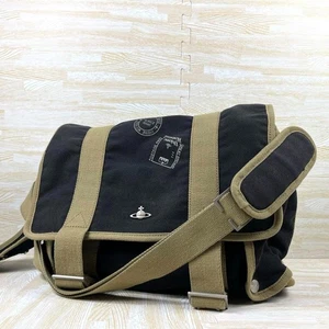 Bolso Bandolera Vivienne Westwood Unisex Plateado Orbe Negro Caqui Raro A4 - Imagen 1 de 10