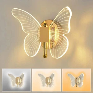 Modern Wall Lamp Butterfly Shaped LED Light Indoor Lighting Sconce Home Bedroom - Picture 1 of 14