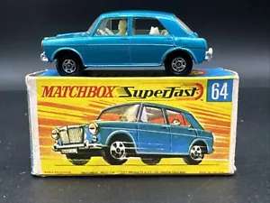 Vintage Lesney Matchbox Superfast #64 BLUE MG 1100 Original Box COMPLETE many ++ - Picture 1 of 8
