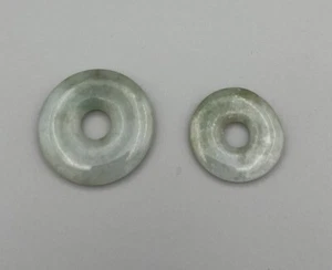 Vintage Chinese Jade Donut Shape Round Job Lot Set of 2 - Picture 1 of 6
