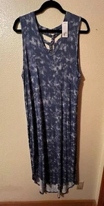 NWT LIVI Lane Bryant Blue SZ 18/20 SHORT SLEEVE ACTIVE WEAR MAXI DRESS MSRP $89 - Picture 1 of 14