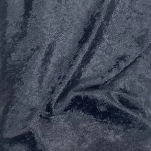 PANNE VELVET CRUSHED VELOUR STRETCH FABRIC 58" WIDE BLACK 1 & 2/3 Yards - Picture 1 of 3