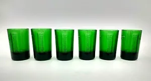 6 New Embossed Green Glass 1 Ounce Jagermeister Shot Glasses - Picture 1 of 11