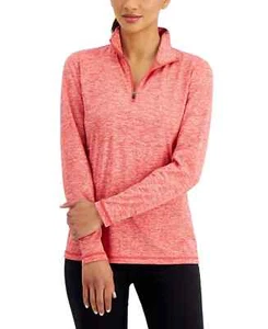 ID Ideology Essentials Quarter-Zip Top Women's XXL Resort Coral Heather Pullover - Picture 1 of 17