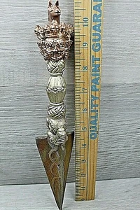 3 Mahakala Face Tibetan Buddhist Magic Three-Sided Dagger Phurba 11" with Horse - Picture 1 of 12