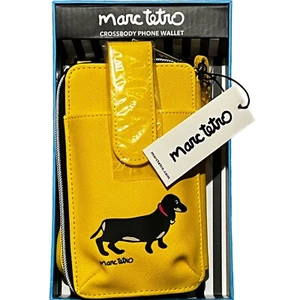 Marc Tetro Crossbody Phone Wallet Yellow Dachshund NWT NIB Gift Dog Trend - Picture 1 of 3