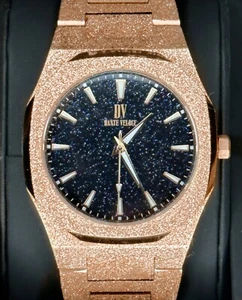 DANTE VELOCE Starlight Frosted ROSE GOLD Ice Out Icy Diamond Watch paul rich - Imagen 1 de 9