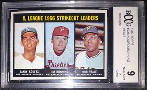 Sandy Koufax 1967 Topps Strikeout Leaders #238 BCCG 9 - STUNNING VINTAGE CARD! - Picture 1 of 2