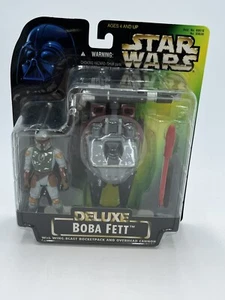 Vintage Star Wars Power of the Force DELUXE Boba Fett w/ Wing-Blast Rocketpack - Picture 1 of 6