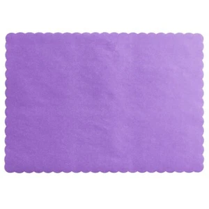 50 Choice 10" x 14" Lilac Colored Paper Placemat with Scalloped Edge - Picture 1 of 2