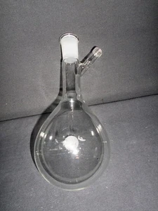 Chemglass 24/40 Glass Airfree Schlenk 500mL Reaction Flask, No Valve, *Chipped* - Picture 1 of 9