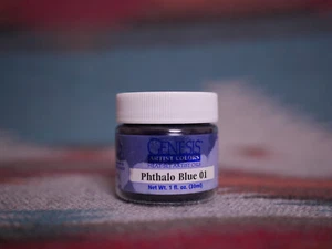 Vtg Genesis Heat Set Oil Paint Pthalo Blue 01 Doll Painting Baby NOS 90s Art - Picture 1 of 8