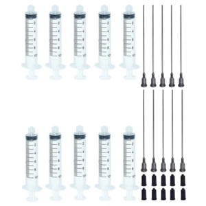 10ml/10cc Syringe 16G Blunt Tip Needle Length 10cm with Cap Pack of 10 - Picture 1 of 6