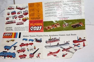 vintage LEGO building kits sheet, trains, trucks, airplanes, boats - Picture 1 of 1