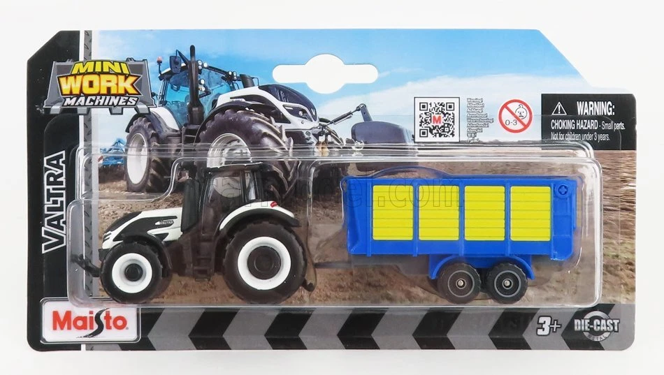 MODELLINO AGRICOLO STATICO DIECAST VALTRA Q305 TRATTORE WITH TRAILER 2018 1:64 - Immagine 1 di 1