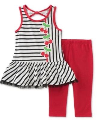 Kids Headquarters Baby Girl's 2-Piece Cherries Tunic & Leggings Set-Size-18M - Image 1 of 3